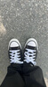 匡威（Converse）官方All Star经典帆布男女低帮休闲运动鞋黑色101001 101001/黑色 39 实拍图