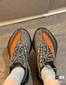 阿迪达斯YeezyBoost椰子350V2青少年学生灰橙运动休闲鞋 HQ7045 37码 实拍图