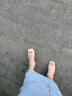 红蜻蜓凉鞋女夏季一字带粗跟法式高跟鞋跟稳不累脚凉鞋WLK24083米白色37 实拍图