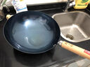 臻三环手工铁锅平底炒菜锅生铁锅无涂层不易粘锅厨房好物单柄铸铁锅 平底加锅耳 32cm 实拍图