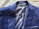 罗蒙 西服男士休闲西装男套装外套修身伴郎新郎结婚商务职业正装衣服 藏青单扣(上衣+裤子+衬衫+领带) XL /175【115-130斤】 实拍图