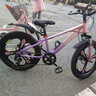 凤凰山地自行车男女变速山地车碟刹青少年儿童自行车学生单车 星际 粉紫【变速+三刀轮】 22寸【适合130-170cm】 实拍图