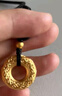 中国黄金（CHINA GOLD）足金吊坠男女款花丝镂空平安扣项链红绳挂坠情人节生日礼物送女友 【今/次日达】平安扣项链【黑绳】约1.4g 实拍图