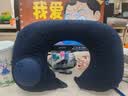 充气u型枕旅行便携颈枕坐车飞机u型颈枕旅游出行靠脖按压式枕头 藏青色【护颈U枕] 实拍图