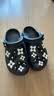 SMFKX CROCS 联名款 明星同款时尚休闲百搭厚底增高透气洞洞鞋拖 黑钻石 37-38 实拍图