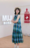 无印良品（MUJI）女式 马德拉斯格纹 无袖连衣裙 女装裙子连身裙25年夏季格子裙 绿色格纹 S (155/80A) 实拍图