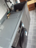 希尚可定制洗衣机柜加厚蜂窝铝切角阳台柜滚筒洗衣机伴侣石英石洗衣柜 150cm灰色右盆【白盆备注】 实拍图