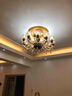 韵钰 欧式客厅吊灯大气家用法式餐厅吊灯轻奢水晶卧室灯具陶瓷吊灯 6头-配全光谱三色光源 实拍图