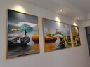Sixpoetry 客厅装饰画现代简约沙发背景墙壁画轻奢三联晶瓷画大气高档挂画 福禄双收（铝合金外框） 镶钻画左右60*80+中间120*80亮面 实拍图