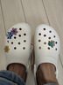 crocs卡骆驰洞洞鞋贝雅卡骆班轻便耐磨一脚蹬休闲鞋|205089 白/深蓝-126 39 (240mm) 实拍图
