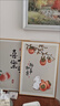 现代餐厅装饰画饭厅客厅简约两联轻奢背景墙花卉壁画餐桌北欧挂画 平安喜乐 35*50*2布纹油画布 黑色铝合金 实拍图