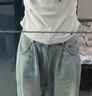 灿图美式高街阔腿牛仔裤女春夏季小个子宽松显瘦高腰直筒休闲长裤子女 浅蓝色 XL 实拍图