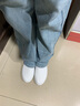 春夏季一脚蹬帆布小白鞋女防滑学生厚底懒人鞋老北京布鞋女护士鞋 白色 单层 【181】 38 实拍图
