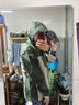 Naturehike挪客拼色硬壳冲锋衣防风防水户外露营徒步女款登山服外套加厚保暖 灰绿拼深绿(单件/无内胆) XL 实拍图