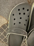 卡骆驰crocs洞洞鞋贝雅卡骆班轻便耐磨一脚蹬休闲鞋|205089 石板灰/青柠绿-0GX 43 (270mm) 实拍图