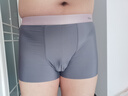 猫人男士内裤男纯棉10A抗菌无痕平角男生裤衩头透气大码四角裤 夜墨黑+铂灰+灰蓝 冰丝抑菌款 3条 4XL 【建议170-200斤】 实拍图
