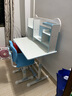 忆瞳儿童学习桌小学生家用写字书桌小孩写作业专用桌子可升降桌椅套装 80至臻蓝-环保桌椅-阅读架 实拍图