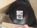 古臻匠炒菜不易粘无涂层精铁锅锤纹家用燃气灶电磁炉平底圆底炒锅已开锅 有耳款圆底 (3-5人）+锅盖 34cm 实拍图