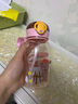 天喜（TIANXI）儿童水杯带吸管直饮杯子夏季幼儿园小学生可爱卡通便携塑料杯 【蓝色哈喽熊】 390ml 实拍图