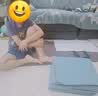 月迦可折叠瑜伽垫可睡觉小学生午睡垫专用加厚防潮垫便携儿童午休垫 宁静蓝【抗菌专利款】150x61cm 6mm(厚度) 实拍图