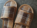 新品亚麻拖春夏透气室内防滑居家用凉拖 方格 37-38 实拍图