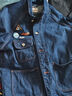 马登工装 美式复古刺绣徽章牛仔夹克男秋季重磅水洗翻领休闲外套 牛仔蓝 S 实拍图
