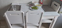 初屋岩板餐桌椅组合 意式轻奢中小户型简约方餐桌吃饭桌子餐厅家具 白色框架 实木椅【亮光雪山白】 1.2m  /1.3m一桌4椅【尺寸备注】 实拍图