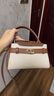 CHARLES&KEITH鳄鱼纹凯莉包手提斜挎婚包包女包生日礼物CK2-50270880-1 CK2-50270880-2灰褐色/米色 S 实拍图