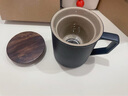 叁旬（sanxun） 知行陶瓷泡茶马克杯带盖过滤水杯女男办公室茶水分离杯子定制 知行【禅风黑】 实拍图
