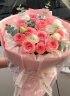 馨仪鲜花速递玫瑰向日葵康乃馨花束送女友生日礼物全国同城配送 11朵粉玫瑰混搭花束 实拍图