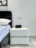 大海边智能床头柜卧室实木新款创意家用简约现代奶油风高级床边柜收纳柜 卡其色【一键触控夜灯】高45cm 【整装发货】长40*深40 实拍图