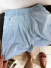 浪莎天丝软牛仔短裤女夏季2025新款高腰a字显瘦宽松中裤直筒五分裤 实拍图