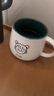 木丁丁 情侣马克杯单个 陶瓷带勺咖啡牛奶水杯子泡茶喝水大容量新年礼物 内绿外白 350ml 1只 可爱女孩 实拍图