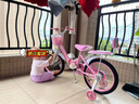 紫榕 儿童自行车女孩单车3-8岁公主款脚踏车男女宝宝小孩童车 公主粉【送货上门】可折叠自行车 16寸 适合100-120cm 实拍图