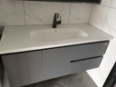 金牌厨柜【国家补贴】浴室柜陶瓷一体盆卫生间洗手池盆柜组合洗脸盆洗漱台 法式灰智能120cm【右空格收纳+一键除雾照明】 实拍图