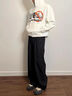 MAYBEYOND休闲裤子男春秋季垂感简约百搭阔腿宽松直筒西装裤MA86黑色XL 实拍图