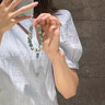 芯奢正宗菩提根手串男士烟青绿飘花手链女士菩提根学生版饰品文玩佛珠 渐变绿手串嫩绿手串10MM 实拍图