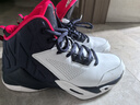 乔丹专业实战篮球鞋男鞋2025秋季新款皮面防水高帮减震防滑耐磨运动鞋 白色/深藏青(爆款热荐) 40.5 实拍图