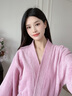欣美舒日式睡袍秋冬季男士浴袍酒店成人长款纯棉毛巾浴衣加厚吸水速干 淡雅浅粉色/纯棉材质/吸水速干 L (身高165-185cm 衣长120cm) 实拍图