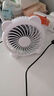 白色熊猫USB充电风扇学生宿舍办公室桌面风扇家用轻音静音4羽叶大风量风扇手持便携户外露营风扇 4寸白色小熊猫【活动专享】 实拍图