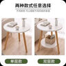 全品屋小圆桌茶几家用客厅简易沙发边几北欧卧室床头边桌迷你阳台小桌子 【双层】木纹色60*60*70CM 加粗桌腿 加大承重 实拍图