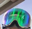 南恩NANDN滑雪镜护目镜女雪地滑雪眼镜透气高清防雾翻盖男滑雪镜 白框极光绿 实拍图