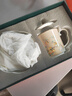 LIFEEYES 中式骨瓷盖杯轻奢泡茶杯办公家礼盒套装个人专用陶瓷杯子大容量 新款恒温套装-杏仁色1个400ml 实拍图