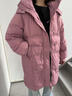 （反季清货）2025冬季新款宽松小个子羽绒服女韩版连帽外套 粉色 M 实拍图