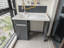 顾家家居（KUKA）洗衣机一体柜伴侣台盆阳台洗衣机柜太空铝洗衣柜G-07401 110cm|轻奢灰左盆|右盆找客服 实拍图