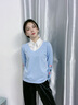 千语淇 2025秋装新款宽松长袖t恤女百搭打底衫卫衣刺绣娃娃领假两件上衣 蓝色 M 建议80-100斤 实拍图
