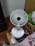 索赢小电风扇USB充电长续航一档7小时 静音大风力折叠便携适用户外露营旅游办公学习学生课桌宿舍床上  白色 2000mAh 实拍图