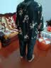 缇米媗母亲节妈妈夏装套装中老年女印花宽松大码雪纺衫七分袖T恤两件套 黑色花朵（上衣+裤子）两件套 4XL 建议穿135-150斤 实拍图