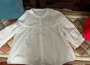德玛纳【温柔预告片】夏法式纯棉收褶抽皱衬衫木耳边泡泡袖衬衣女上衣 实拍图