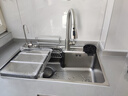 摩恩阳光厨房水槽大单槽304不锈钢纳米多功能集渣过滤洗菜盆一体盆洗碗槽 日式抗菌水槽-抽拉龙头顶配75x46 水槽套餐 实拍图